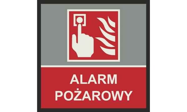 Mata informacyjna ostrzegawcza ALARM POŻAROWY