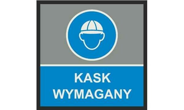 Mata informacyjna ostrzegawcza KASK WYMAGANY