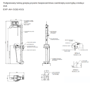 prysznic bezpieczeństwa podgrzewany z myjką do oczu