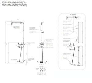 Prysznic bezpieczeństwa z z myjką do oczu i twarzy 18G85GD Hughes