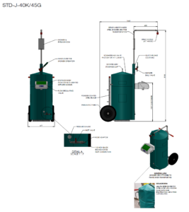 Mobilny prysznic bezpieczeństwa izolowany