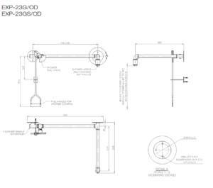 Prysznic bezpieczeństwa montowany nad drzwiami 23 Hughes