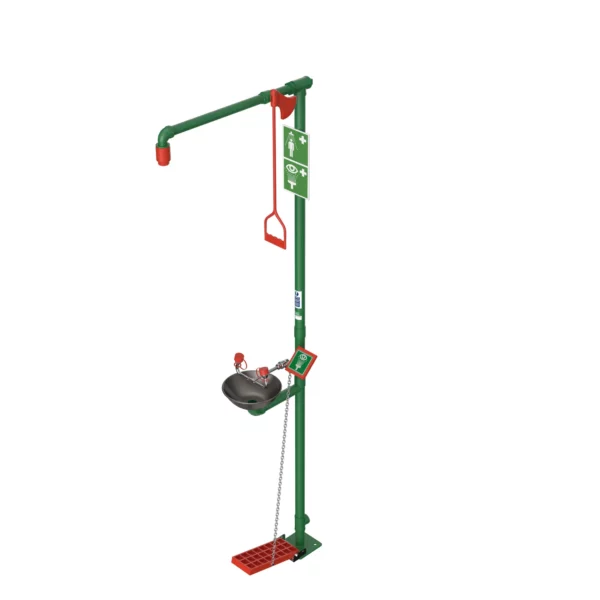 Prysznic bezpieczeństwa z myjką do oczu i twarzy 1885D Hughes – malowany proszkowo